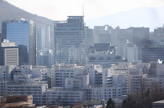 지난해 12월 30일 광화문 인근 오피스텔 밀집지역의 모습. 연합뉴스.